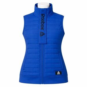 Size L Reebok Women’s Royal Blue Quilted Vest Zip Athletic Puffer Lightweight